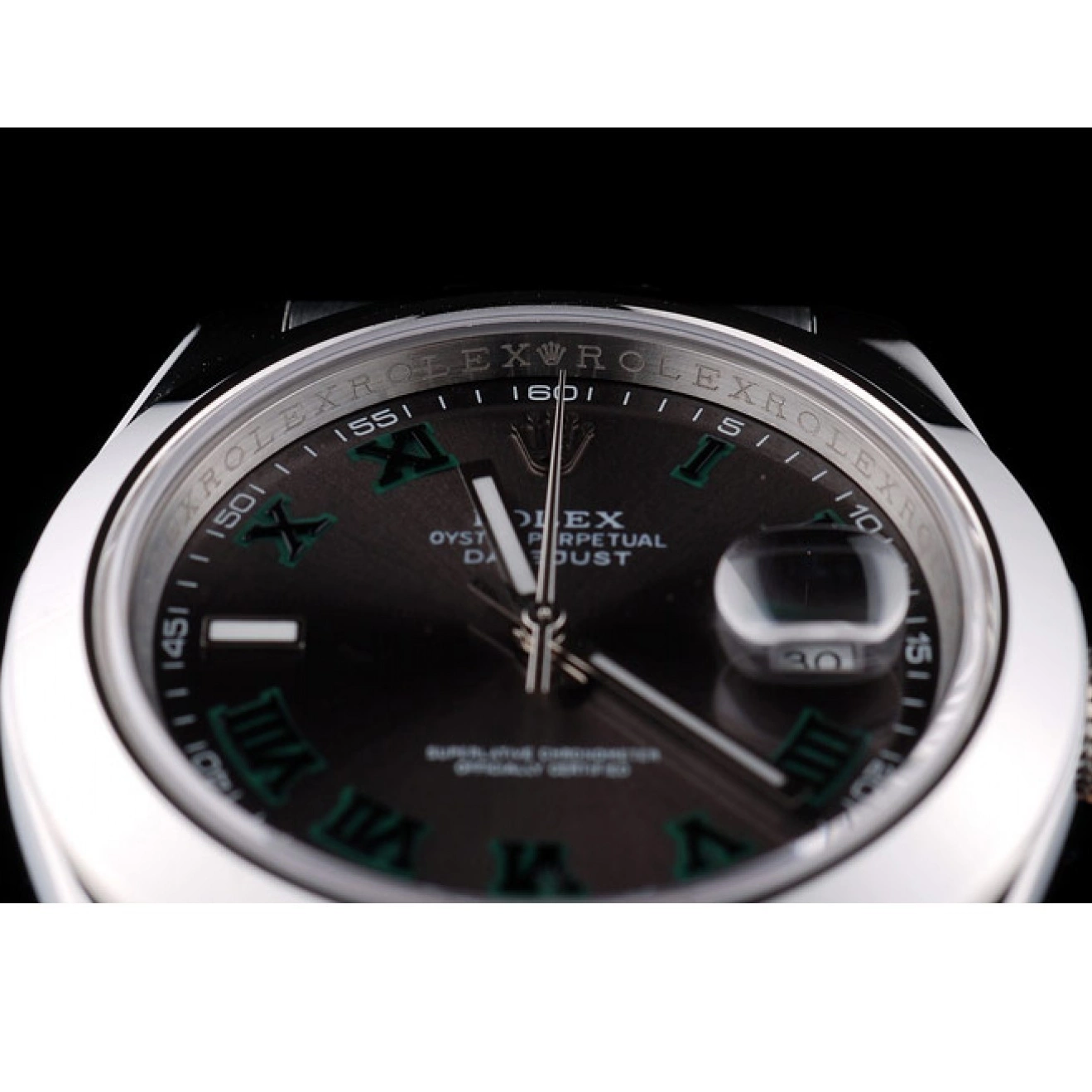 Aaa replica watch Grey Swiss Rolex Stainless Bezel DateJust Polished Dial Steel 42000 0617